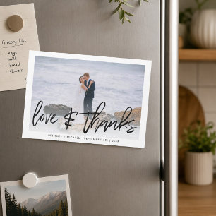 Carte Magnétique Simple Photo de mariage avec lettre manuscrite Lov