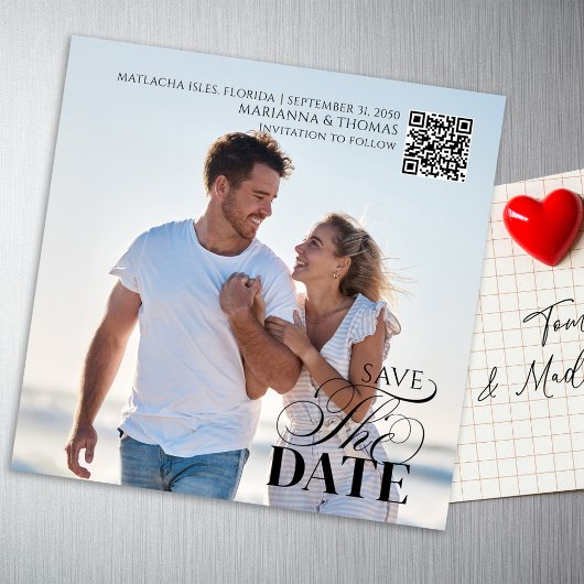 Carte Magnétique Simple Photo Wedding Save the Date Custom
