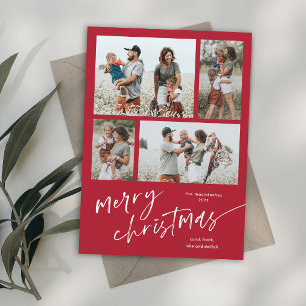 Carte Magnétique Simple Script de Collage de Photos Joyeux Noël Mag