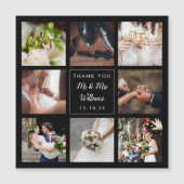 Carte Magnétique Simple Script Mariage Photo Collage Merci  (Devant)