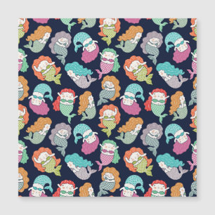 Carte Magnétique Sirènes : motif sans soudure fantaisiste.