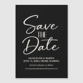 Carte Magnétique Site web de Cursive en noir blanc Mariage (Devant)