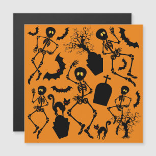 Carte Magnétique Skeletons d'Halloween Macabre Dance