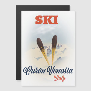 Carte Magnétique Ski Curon Venosta Italie poster de ski