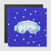 Carte Magnétique Ski Goggles avec réflexion de montagne (Devant / Derrière)
