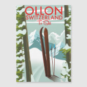Carte Magnétique Ski Ollon Suisse (Devant)
