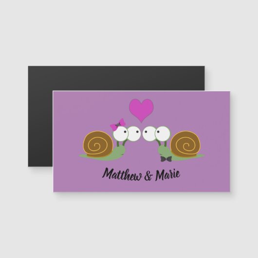 Carte magnétique Snails In Love (Devant / Derrière)