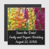 Carte Magnétique Snapdragons colorés floraux (Devant / Derrière)