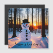 Carte Magnétique Snowman (Devant / Derrière)