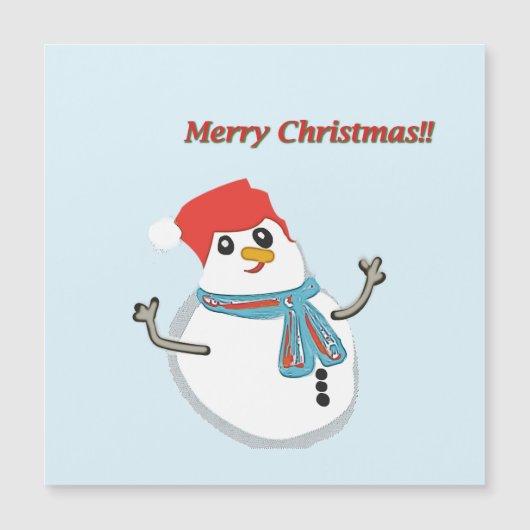 Carte Magnétique Snowman, Merry Christmas!! (Devant)