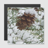 Carte Magnétique Snowy Pine Cone I (Devant / Derrière)