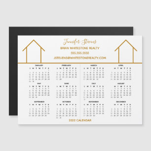 Carte Magnétique Société immobilière Custom Gold 2022 Calendrier