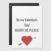 Carte Magnétique Sois ma Saint Valentin ! MARIE-MOI, S'IL TE PLAÎT (Devant / Derrière)