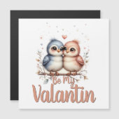 Carte Magnétique Sois mon Valentin – Jolies tourterelles d'amour po (Devant / Derrière)