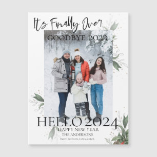Carte Magnétique Son Finalement Au revoir 2023 Bonjour 2024 Nouvel