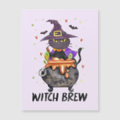 Carte Magnétique Sorcière - Chat portant une sorcière (Devant)