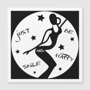 Carte Magnétique Souris Et Sois Heureuse, Drôle Stick femme