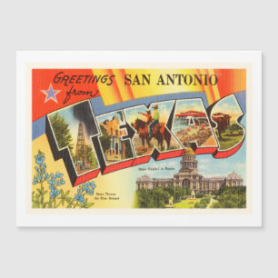 Carte Magnétique Souvenir de Vintage voyage de San Antonio #2 le