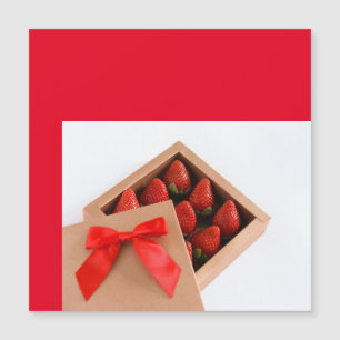 Carte Magnétique Soyez ma boîte à arc rouge de fraise Valentine