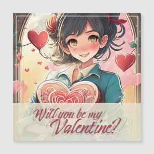 Carte Magnétique Soyez ma Saint-Valentin dans le style Manga 31470