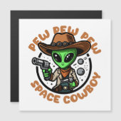 Carte Magnétique Space Cowboy Funny Alien (Devant / Derrière)