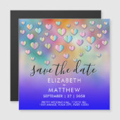Carte Magnétique Speckles Coeur Coloré Design (Devant / Derrière)