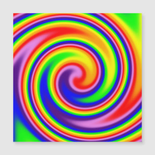 Carte Magnétique Spirale arc-en-ciel tourbillonnante colorée brilla