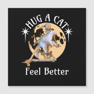 Carte Magnétique Squelette de chat câlin au clair de lune Confort H