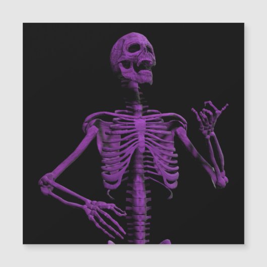 Carte Magnétique squelette de guitare à air violet (Devant)