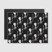 Carte Magnétique Squelette d'Halloween avec épée (Devant / Derrière)