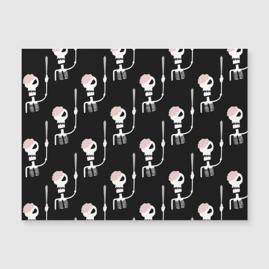 Carte Magnétique Squelette d'Halloween avec épée (Devant)