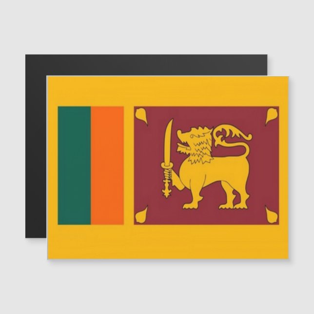 Carte Magnétique Sri Lanka - Drapeau - (Devant / Derrière)