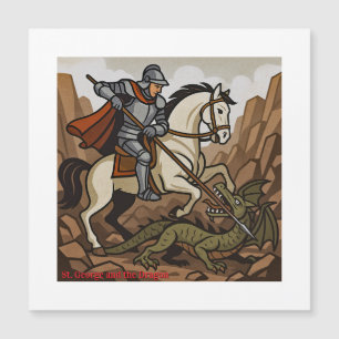 Carte Magnétique St.George tue le Dragon - Doudou, Mons
