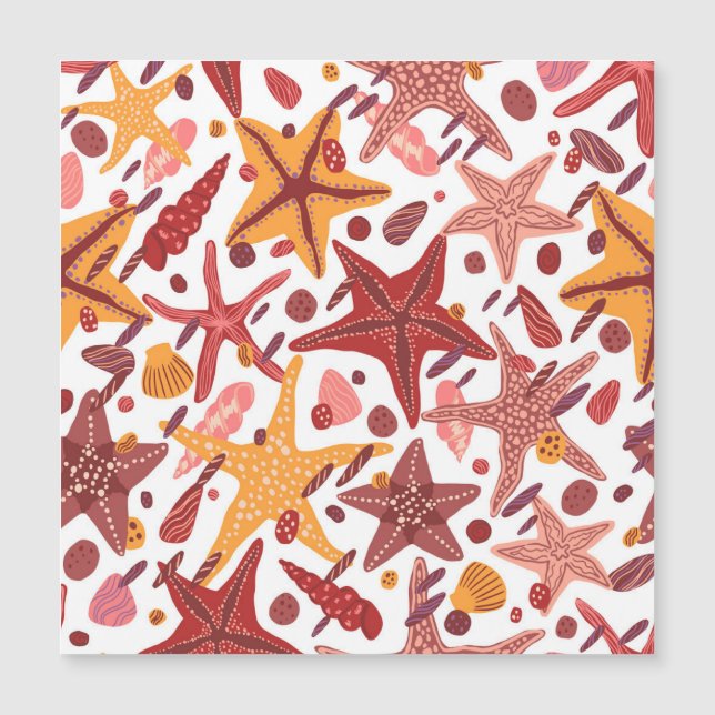 Carte Magnétique Starfish Shells : Motif scandinave (Devant)