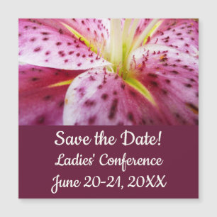 Carte Magnétique Stargazer Lily brillant Magenta Floral