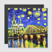 Carte Magnétique Starry Night Cologne Allemagne Cathédrale (Devant / Derrière)
