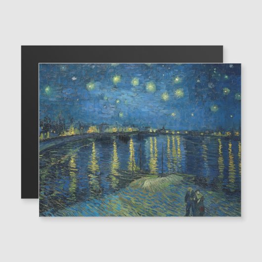 Carte Magnétique Starry Night Over the Rhone (1888) Vincent van Gog (Devant / Derrière)