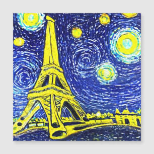 Carte Magnétique Starry Night Paris France