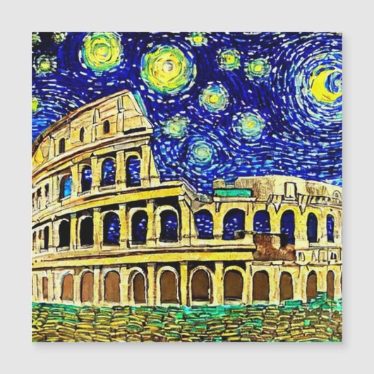 Carte Magnétique Starry Night Rome Italie (Devant)