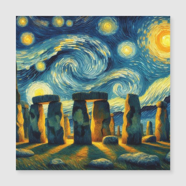 Carte Magnétique Starry Night Stonehenge (Devant)