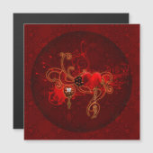 Carte Magnétique Steampunk, coeur cinglant (Devant / Derrière)