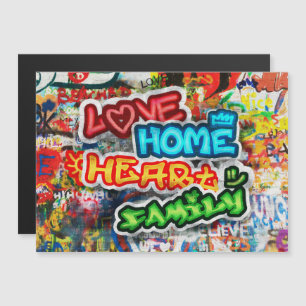 Carte Magnétique Streetart Graffiti Amour Maison Cœur Coloré Funky