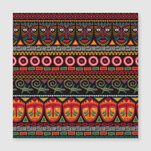 Carte Magnétique Style Africain : Plaisir Motif décoratif.
