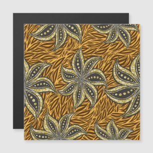 Carte Magnétique Style Batik Floral Abstrait africain