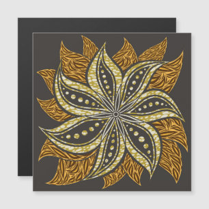 Carte Magnétique Style Batik Floral Abstrait africain
