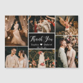 Carte Magnétique Style Black Photo Collage Mariage Merci (Devant)