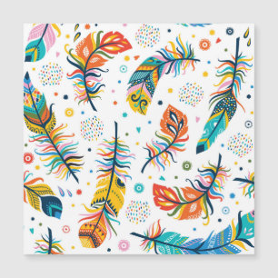 Carte Magnétique Style Boho, motif en plumes sans soudure.