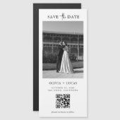 Carte Magnétique Style de code QR Photo Mariage magnétique Enregist (Devant / Derrière)