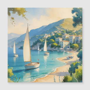 Carte Magnétique Style vintage Côte d'Azur Voyage en France