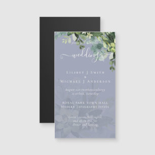 Carte Magnétique Sublime Dusty Bleu VERT MARIAGE Eucalyptus